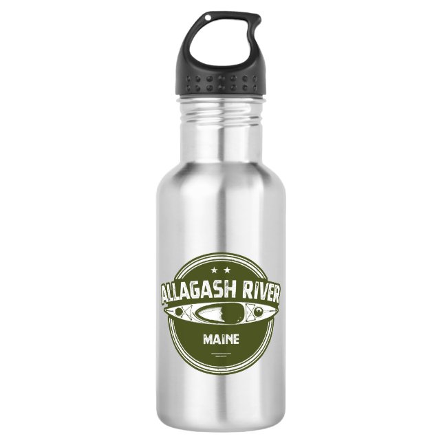 Allagash River Maine Kayak Stainless Steel Water Bottle (Front)