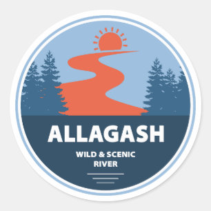 Allagash Wild And Scenic River Maine Classic Round Sticker