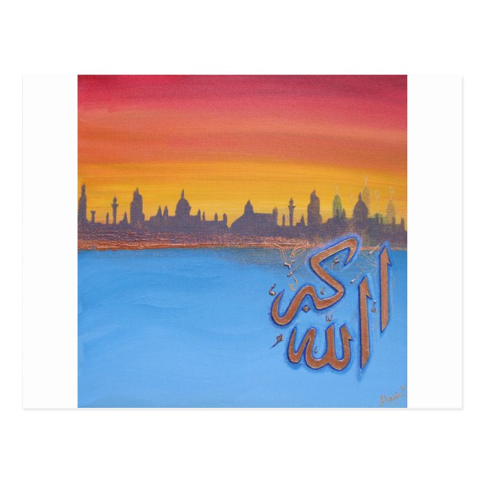 'Allah Akbar' sunset image Postcards