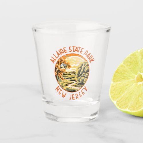 Allaire State Park New Jersey Retro Distressed Shot Glass