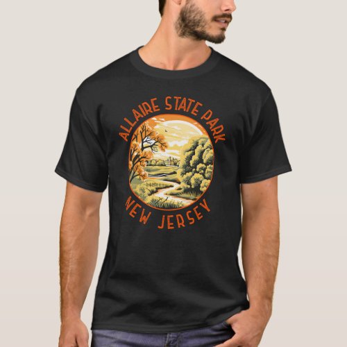 Allaire State Park New Jersey Retro Distressed T_Shirt