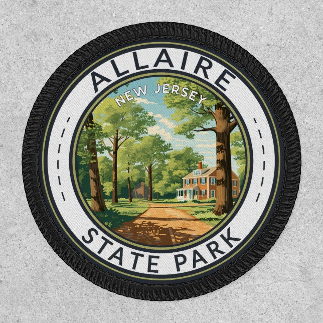 Allaire State Park New Jersey Travel Art Badge (Front)