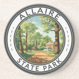 Allaire State Park New Jersey Travel Art Badge Coaster