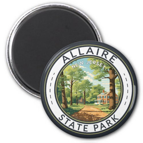 Allaire State Park New Jersey Travel Art Badge Magnet