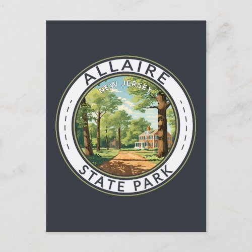 Allaire State Park New Jersey Travel Art Badge Postcard