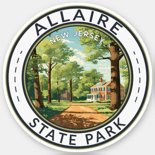 Allaire State Park New Jersey Travel Art Badge Sticker