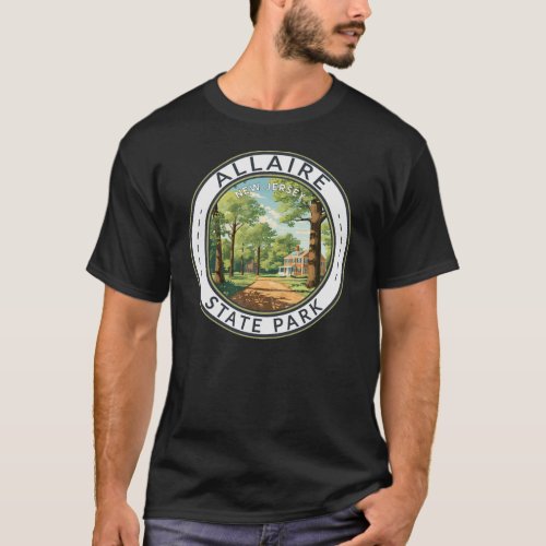 Allaire State Park New Jersey Travel Art Badge T_Shirt