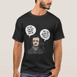 Allan Edgar Poe Boy writer Raven Crow Gothic T-Shirt