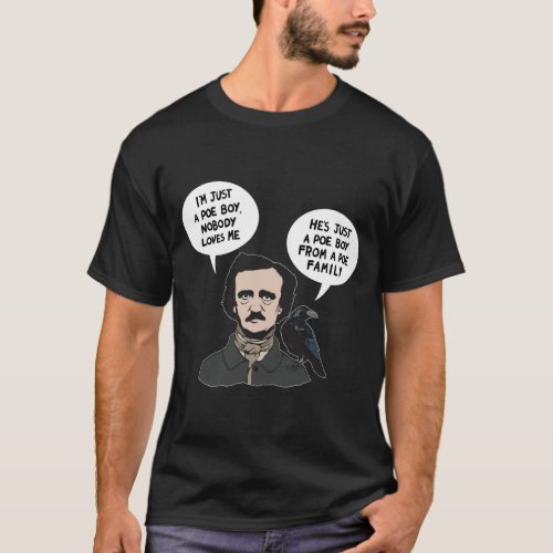 Allan Edgar Poe Boy writer Raven Crow  Gothic T_Shirt