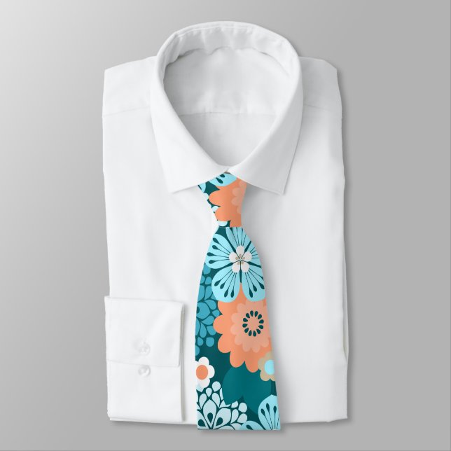 Allana Garden Hawaiian Graphical Bold Floral  Neck Tie (Tied)