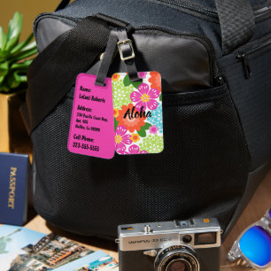 Allana Garden Hawaiian Graphical Floral - Brights Luggage Tag