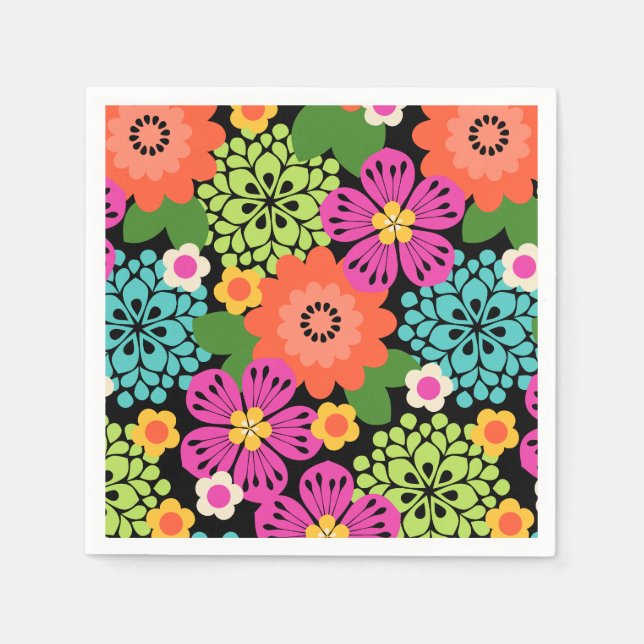 Allana Garden Hawaiian Graphical Floral - Brights Napkins (Front)
