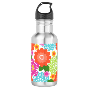 Allana Garden Hawaiian Graphical Floral - Brights Stainless Steel Water Bottle