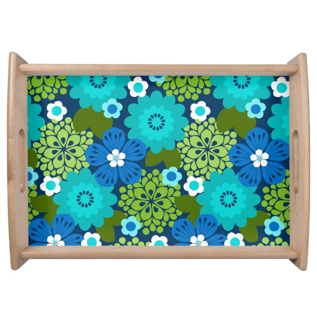 Allana Garden Hawaiian Graphical Floral - Cool Serving Tray (Front)