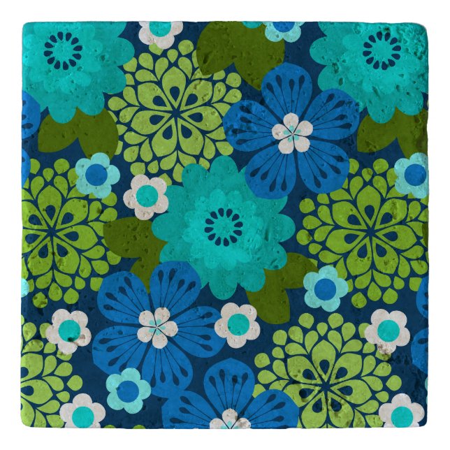 Allana Garden Hawaiian Graphical Floral - Cool Trivet (Front)