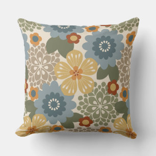 Allana Garden Hawaiian Graphical Floral - Gold Throw Pillow