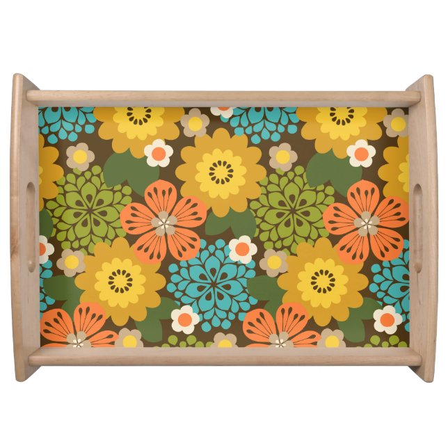 Allana Garden Hawaiian Graphical Floral - Warm Serving Tray (Front)