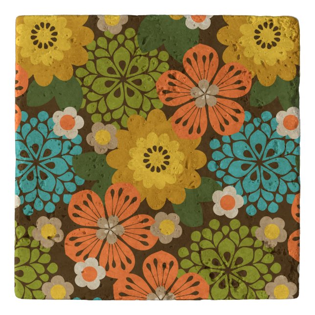 Allana Garden Hawaiian Graphical Floral - Warm Trivet (Front)