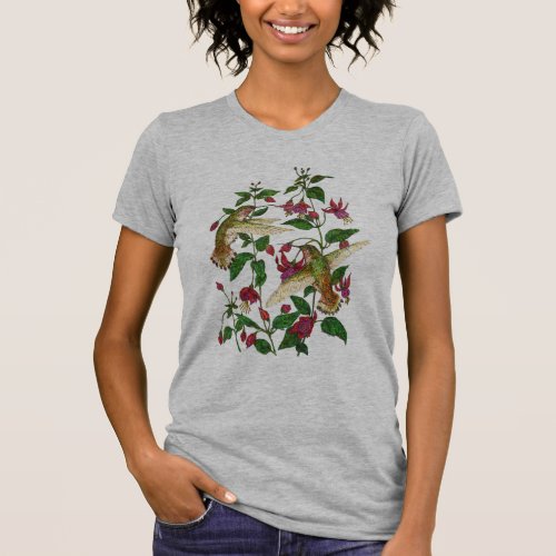 Allans hummingbird and Fuschia T_Shirt