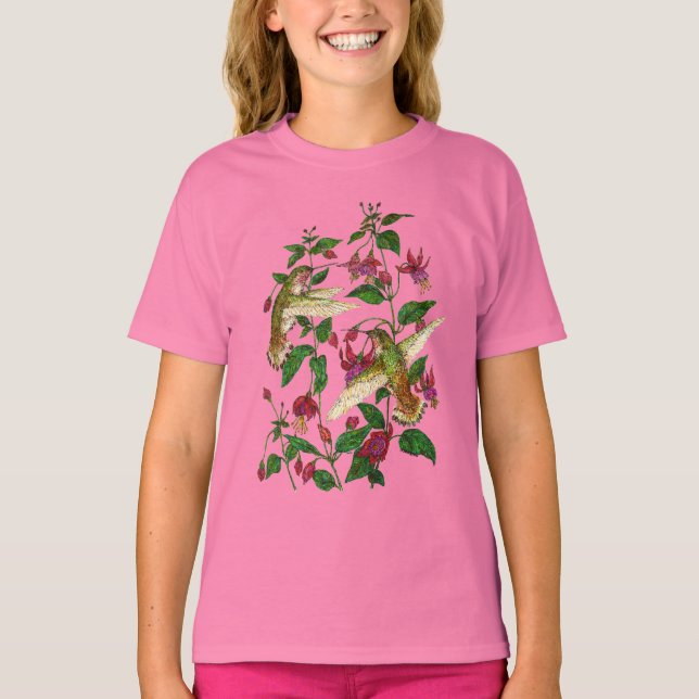 Allan's Hummingbird with Fuschia T-Shirt (Front)