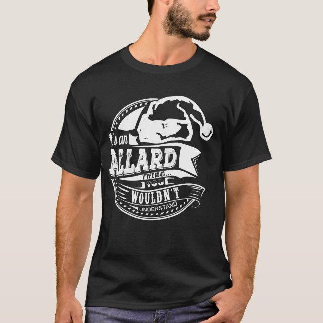 Allard- Hat Xmas Personalized Name T-Shirt (Front)