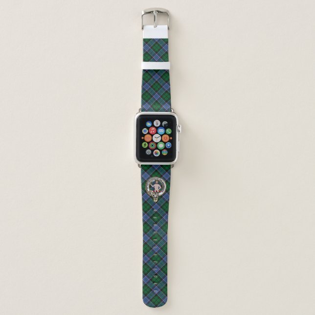 Allardice Clan Badge & Tartan Apple Watch Band (Front)