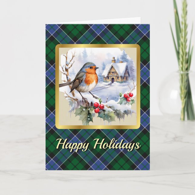 Allardice Tartan w/Robin Personalized  Card (Front)