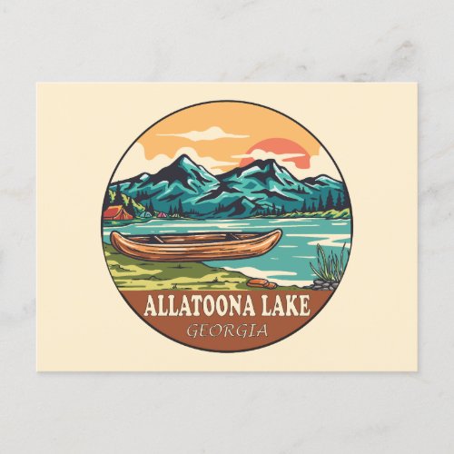 Allatoona Lake Georgia Boating Fishing Emblem Postcard