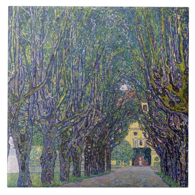 Allee at Schloss Kammer, Gustav Klimt Ceramic Tile (Front)