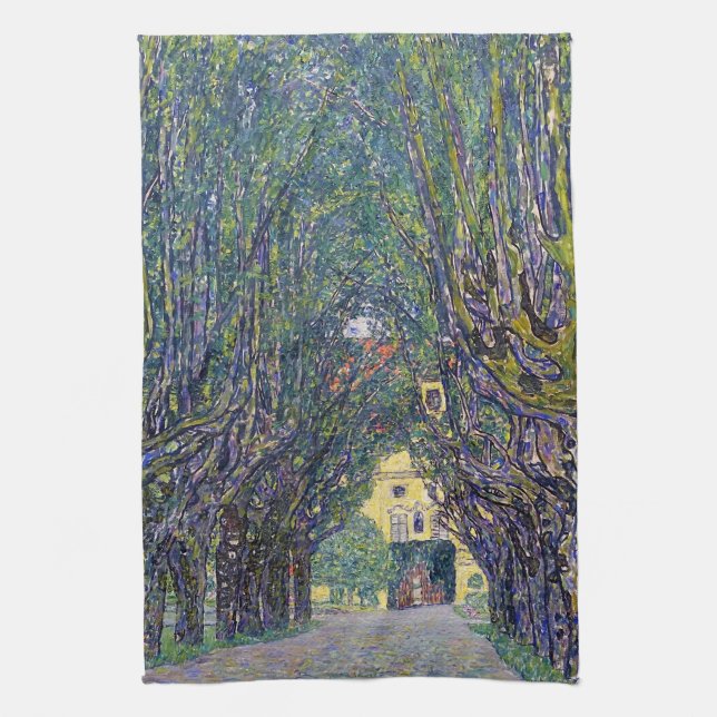 Allee at Schloss Kammer, Gustav Klimt Kitchen Towel (Vertical)