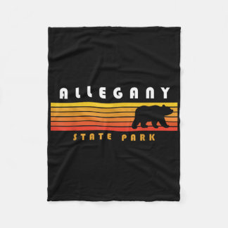 Allegany State Park Camping New York Bear Retro Fleece Blanket