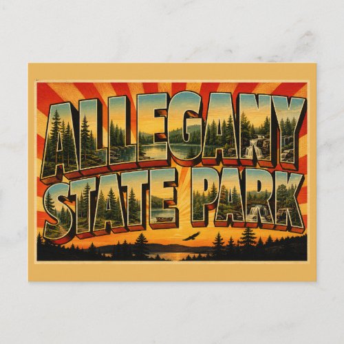 Allegany State Park NY Vintage Travel Art Postcard