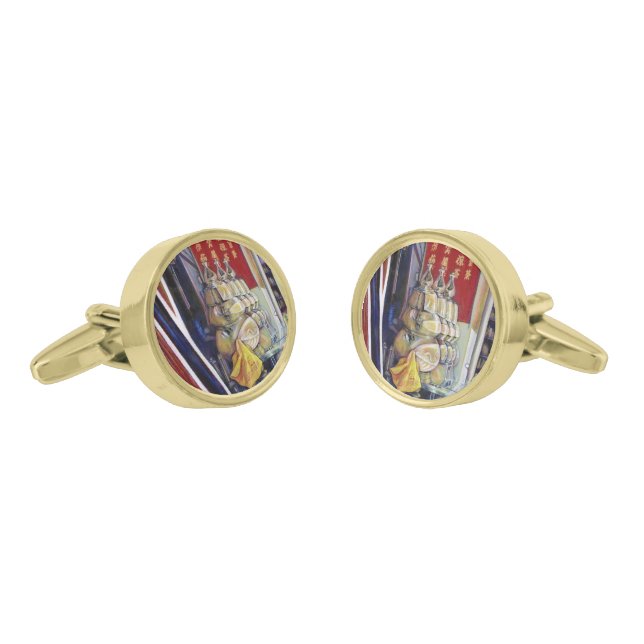 Allegedly Probabilistic, Singapore Gold Cufflinks (Angled)