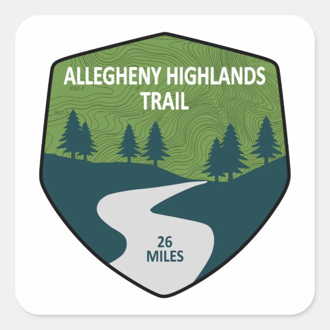 Allegheny Highlands Trail Square Sticker (Front)