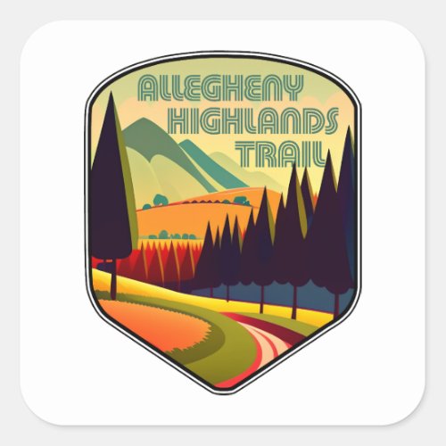Allegheny Highlands Trail West Virginia Colors Square Sticker