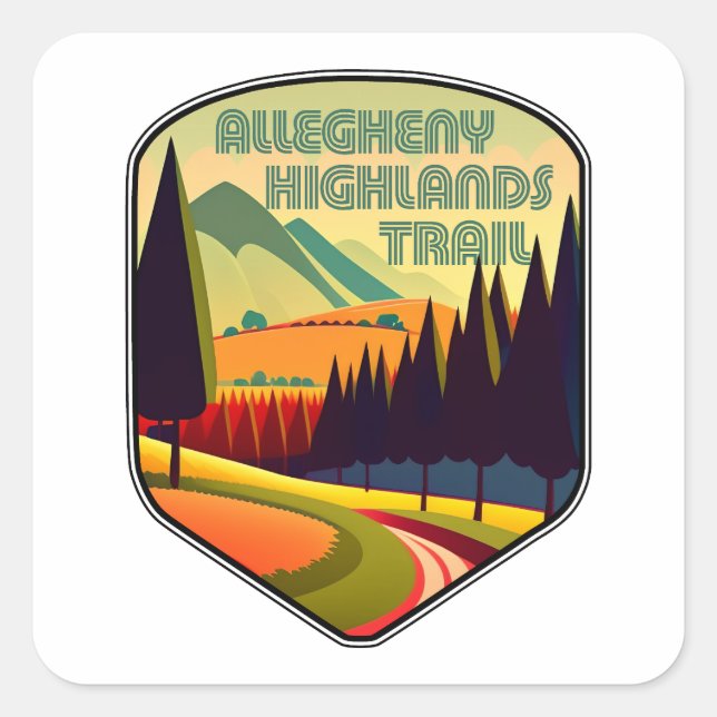 Allegheny Highlands Trail West Virginia Colors Square Sticker (Front)