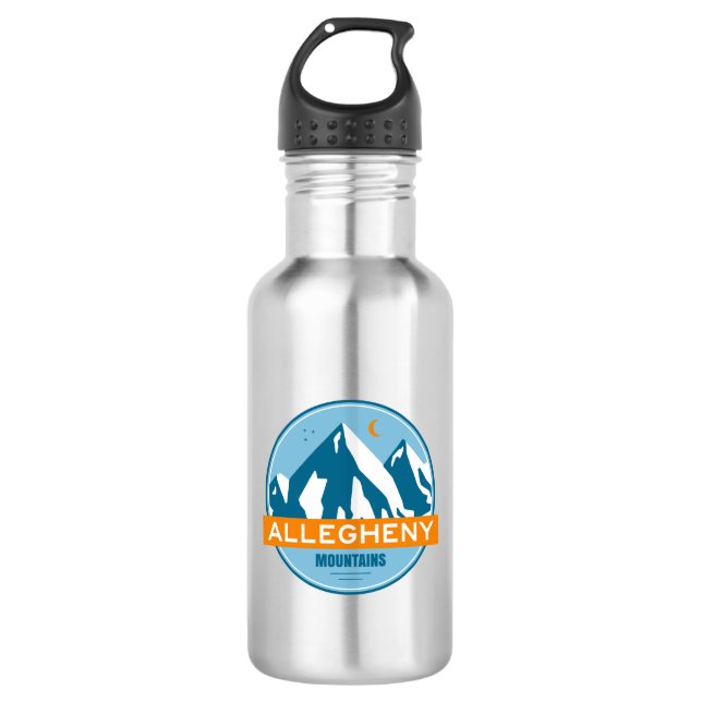 Allegheny Mountains Stainless Steel Water Bottle (Front)