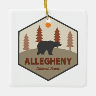 Allegheny National Forest Bear Ceramic Ornament