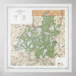 Allegheny National Forest Map (1974) Pennsylvania  Poster