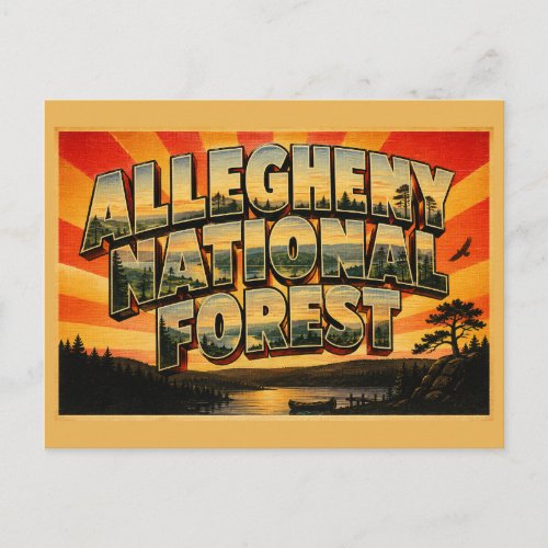 Allegheny National Forest PA Hardwood Lake Art Postcard