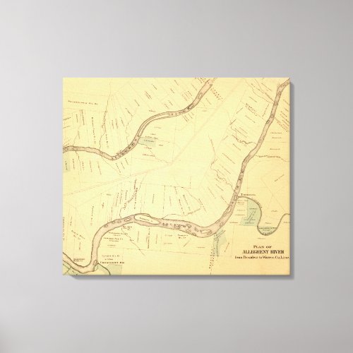 Allegheny River Pa Map Canvas Print