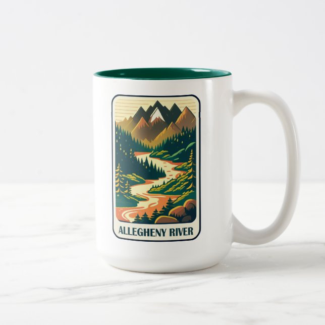 Allegheny River Pennsylvania Colors Two-Tone Coffee Mug (Right)
