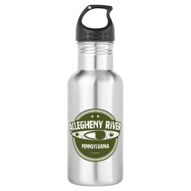 Allegheny River, Pennsylvania Stainless Steel Water Bottle (Front)