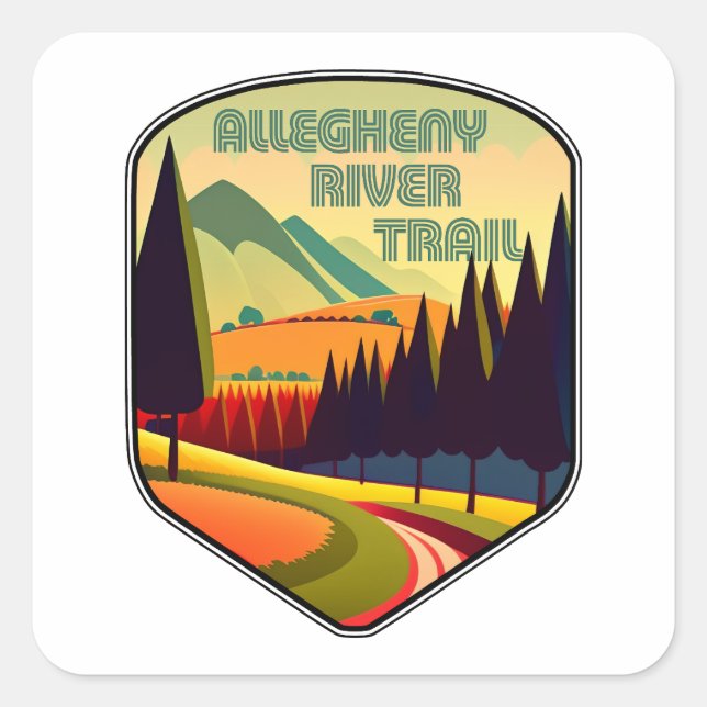 Allegheny River Trail Colors Square Sticker (Front)
