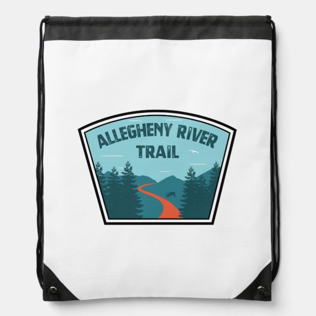 Allegheny River Trail Drawstring Bag (Front)