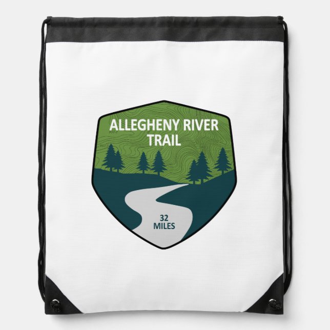 Allegheny River Trail Drawstring Bag (Front)