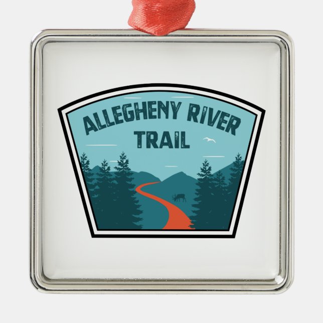Allegheny River Trail Metal Ornament (Front)