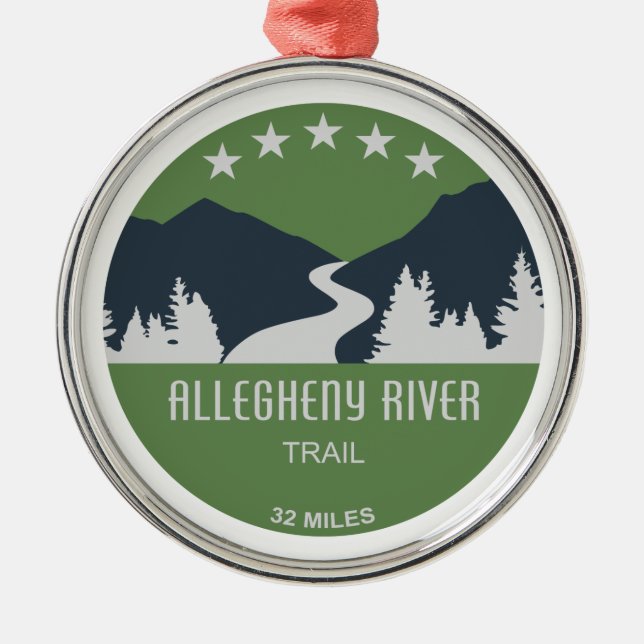 Allegheny River Trail Metal Ornament (Front)