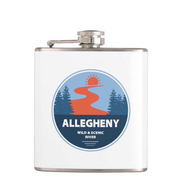 Allegheny Wild And Scenic River Flask (Front)