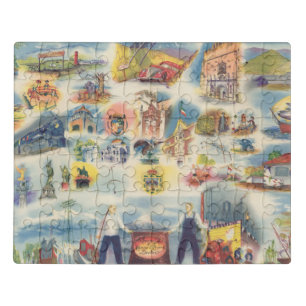 Allegorical map of Mexico City and Environs Jigsaw Puzzle